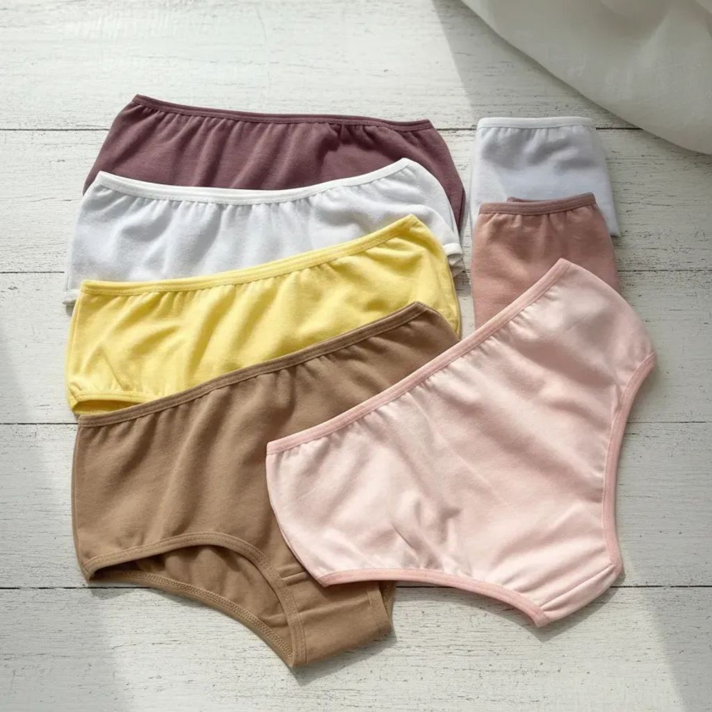 Kit 7 Calcinha Infantil Laura Tanga de Algodão Respirável Confortável pras Meninas em Cores Sortidas