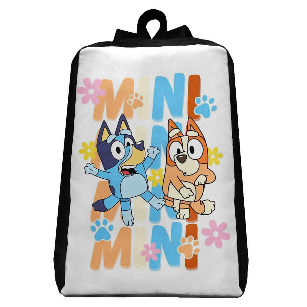 Mochila Bluey Dog Bandit e Chilli Desenho Menina e Menino Infantil Volta as Aulas Bolsa de Costa
