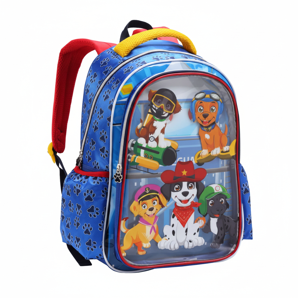 Mochila Escolar Costas Menino Patrulha Dog Cachorros 40cm