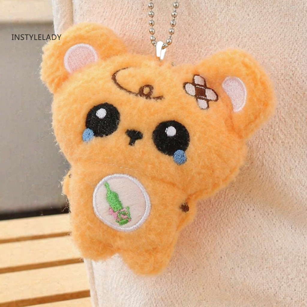 Soft Plush Ornament Bag Charm Cute Keychain with Ball Chain – Cartoon Dog Cat Stuffed Toy Pendant Adorable Backpack an