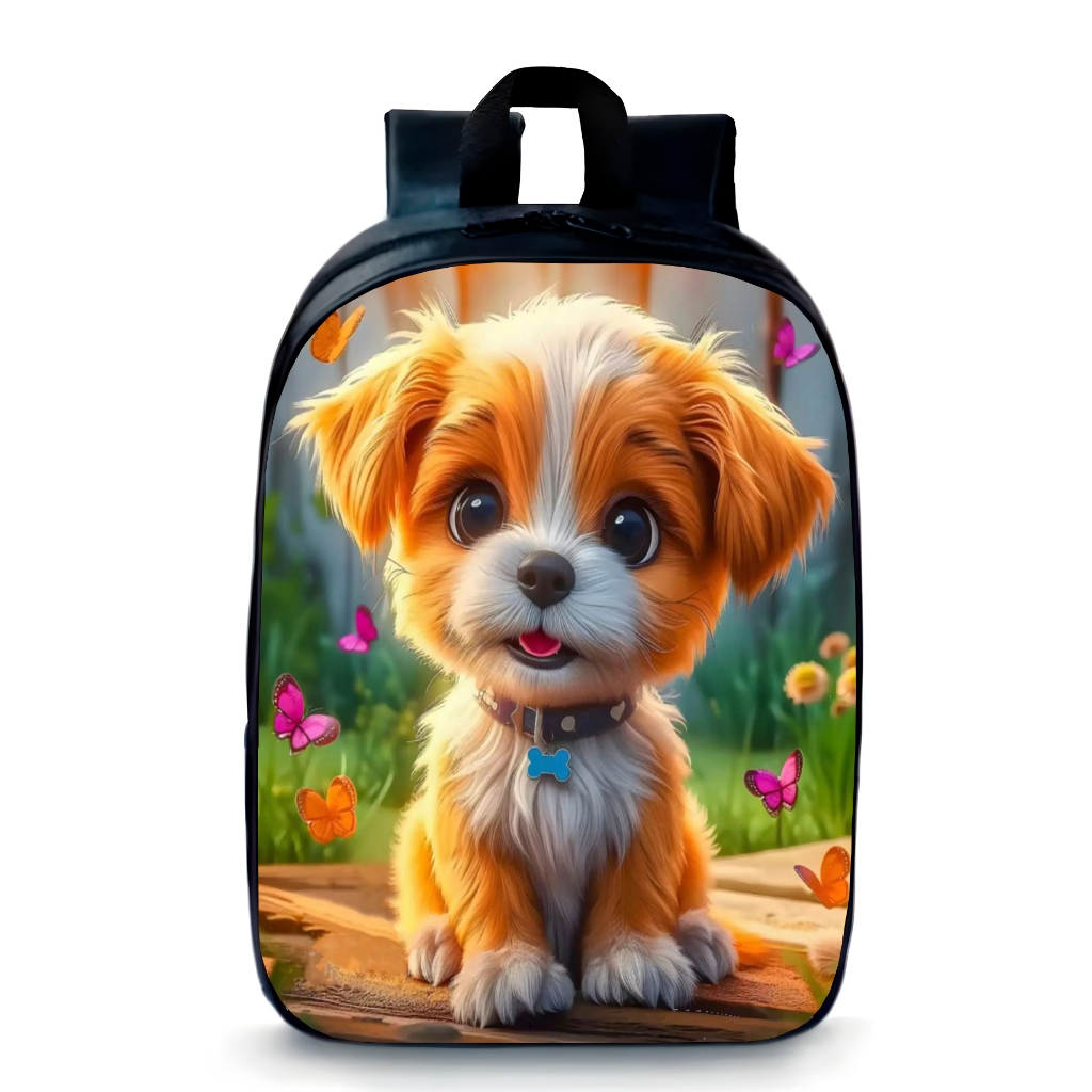 Mochila Pequena Pré-escolar cachorrinho dog desenho Tumblr infantil promoção