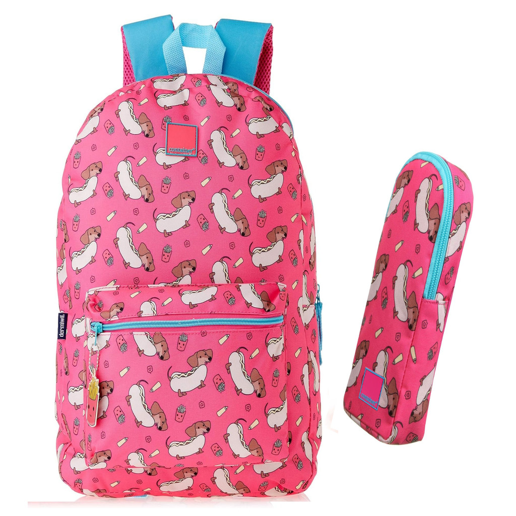 Kit Mochila de Costas G + Estojo Dermiwil 37784/37803 Hot Dog