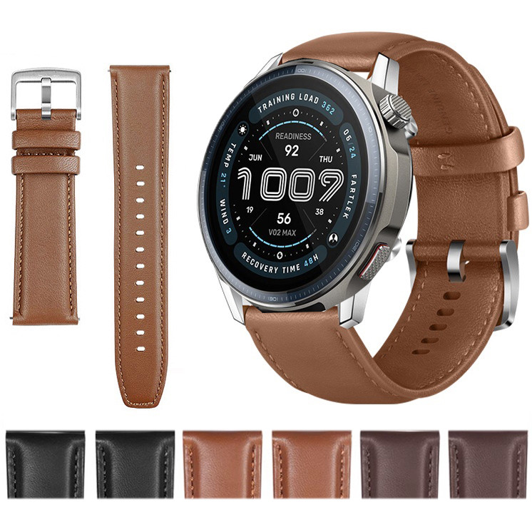Pulseira De Couro Genuíno Para Amazfit Balance 2 22mm 20mm SmartWatch Fivela De Pino De Aço Cinto De Pulso De Alta Quali