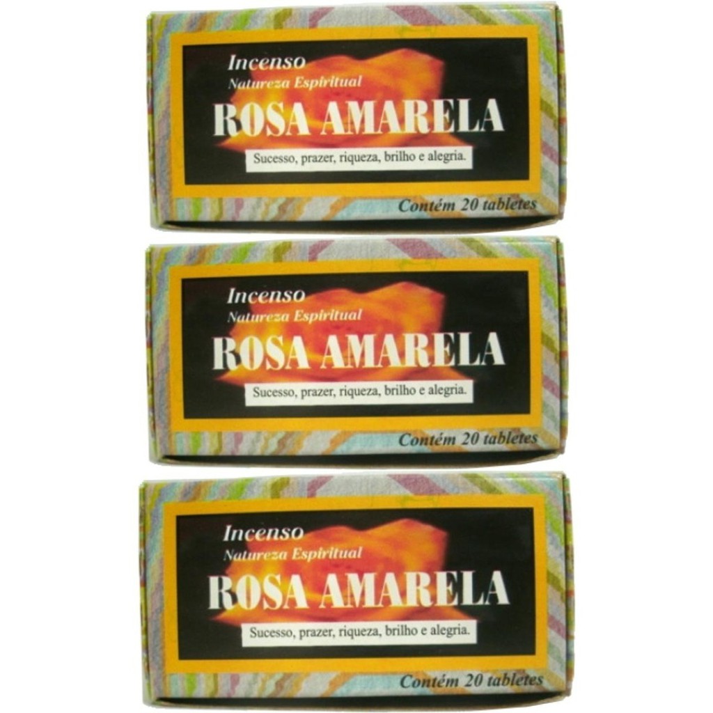 3 Caixas De Defumador Natureza Espiritual - Rosa Amarela