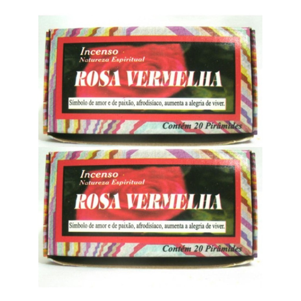 2 Caixas De Defumador Natureza Espiritual - Rosa Vermelha
