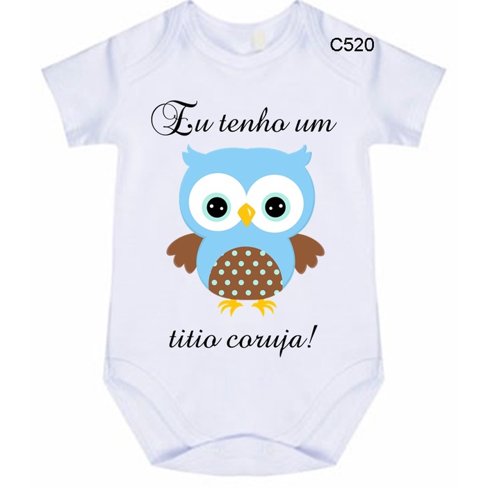 Body Frases Titio Corujinha Azul C520
