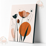 Quadro Decorativo Flores Abstratas – Arte Moderna Boho Minimalista