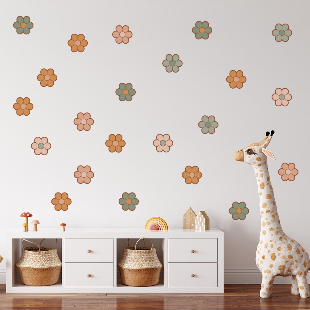 Adesivo de Parede Infantil Flores Boho Chic Quarto Menina - 239ir