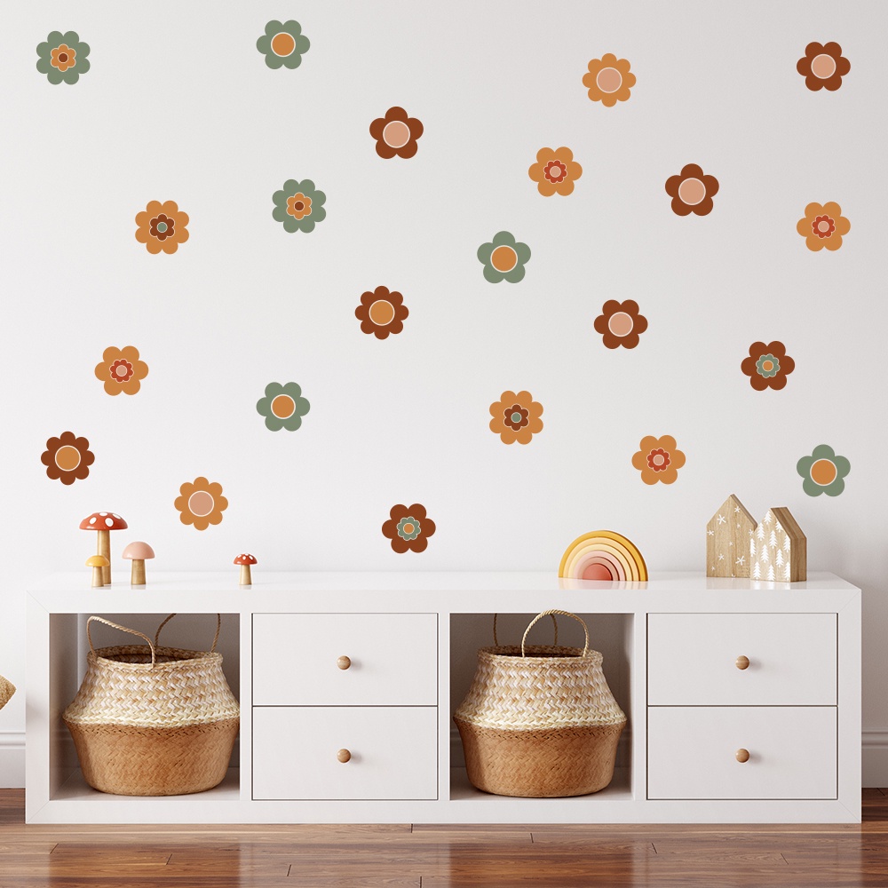Adesivo de Parede Infantil Flores Boho Chic Quarto Menina - 238ir