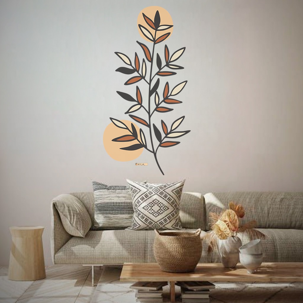 Adesivo De Parede Flores E Folhagens Boho Para Quarto Sala E Cozinha