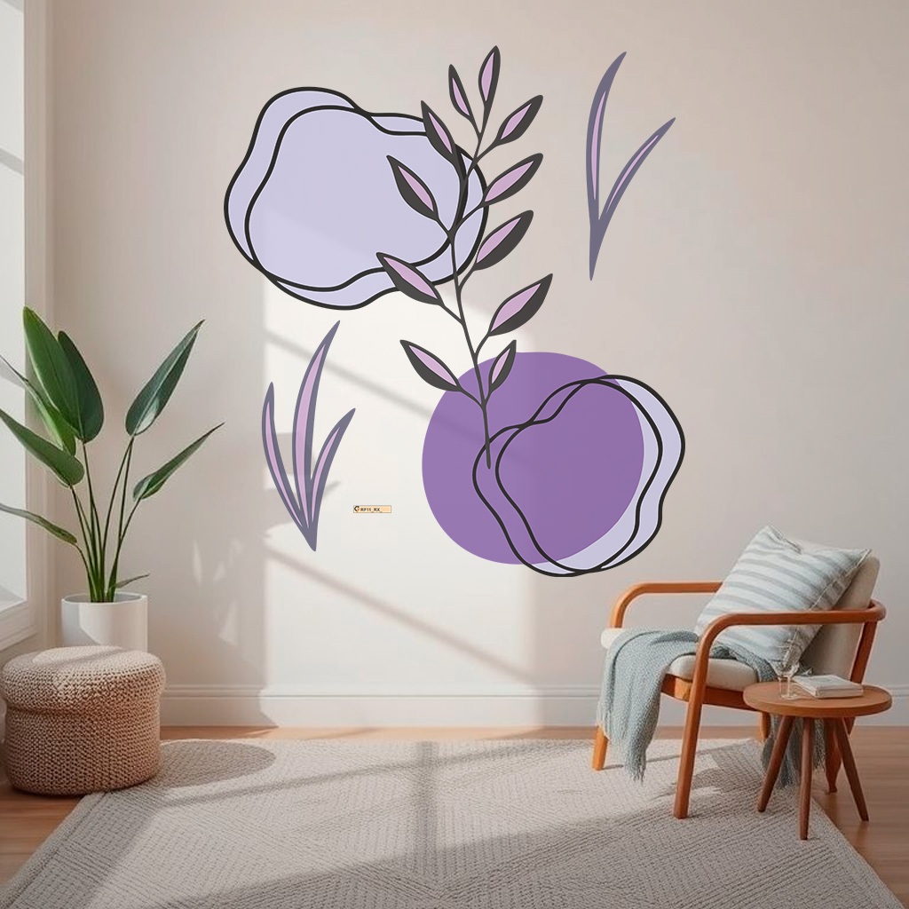 Adesivo De Parede Boho Floral Para Quarto Sala Cozinha Decoração Elegante
