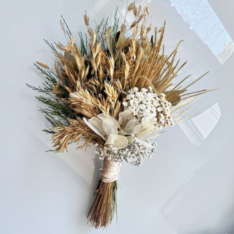 Kit Pequeno buques de  flores Secas\Desidratadas boho  Off White p/decoração noivas presentes cestas