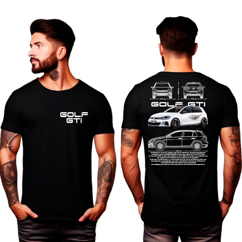 Camiseta T-Shirt Carro Golf Gti 2.0 16v Tsi a/t Luxuoso Lançamento