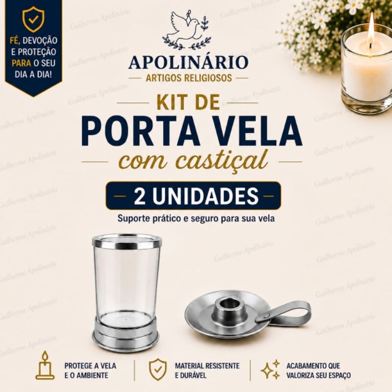 Suporte de velas, Porta velas 7 dias +1 Castiçal vela fina