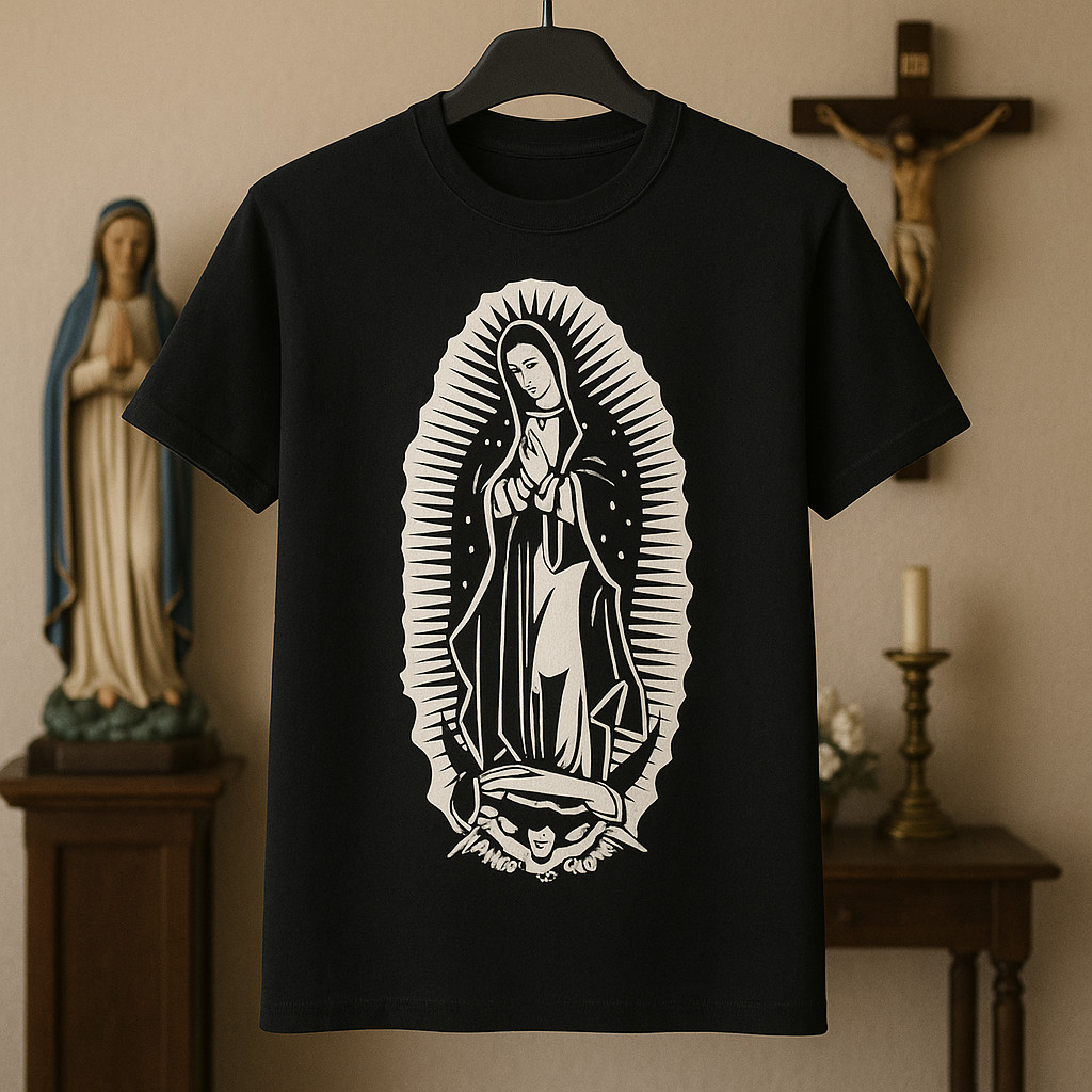 Camiseta Virgem Maria Nossa Senhora Camisa Católica Masculina e Feminina