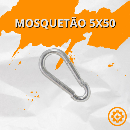 Mosquetão 5x50 profissional aço galvanizado capacidade até 120kg