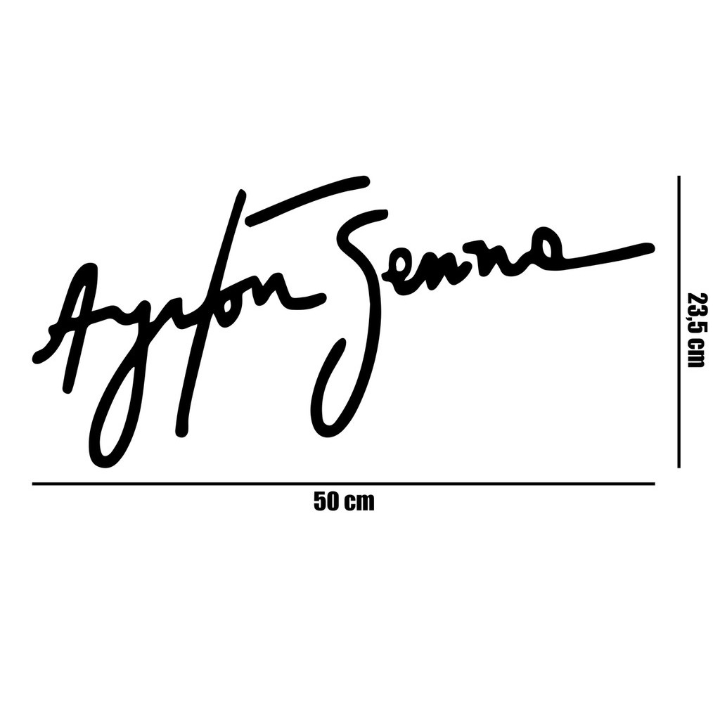 Adesivo Assinatura Senna 23,5x50 cm - Moto/Carro/Notebook