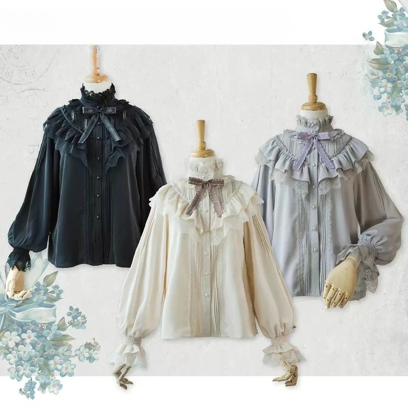 Camiseta de Manga Longa Estilo Harajuku Lolita Japonês para Mulheres, Y2K Grunge com Detalhes em Renda, Tops Doces para
