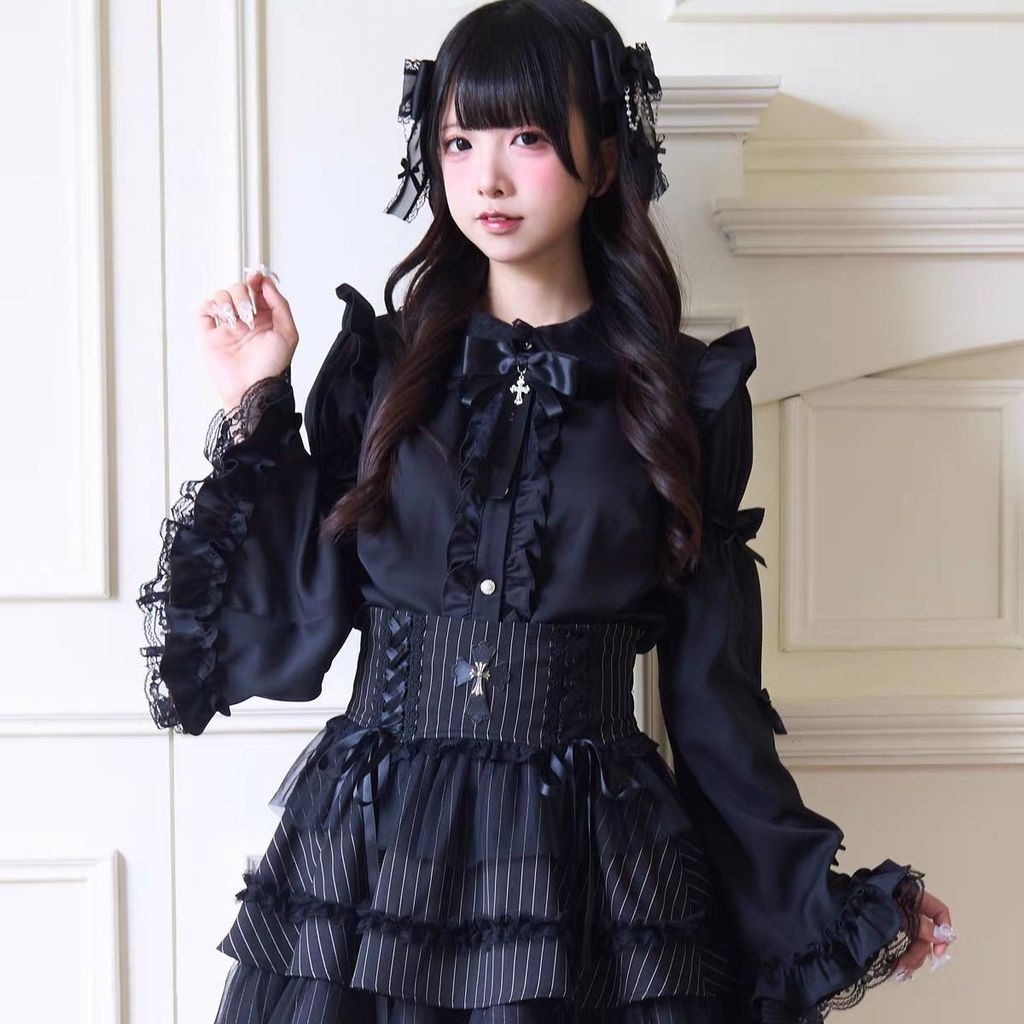 Novo produto em estoque * Boate * Camisa de manga Ji Produção em massa Top Gótico Lolita Cultura asiática japonesa202608