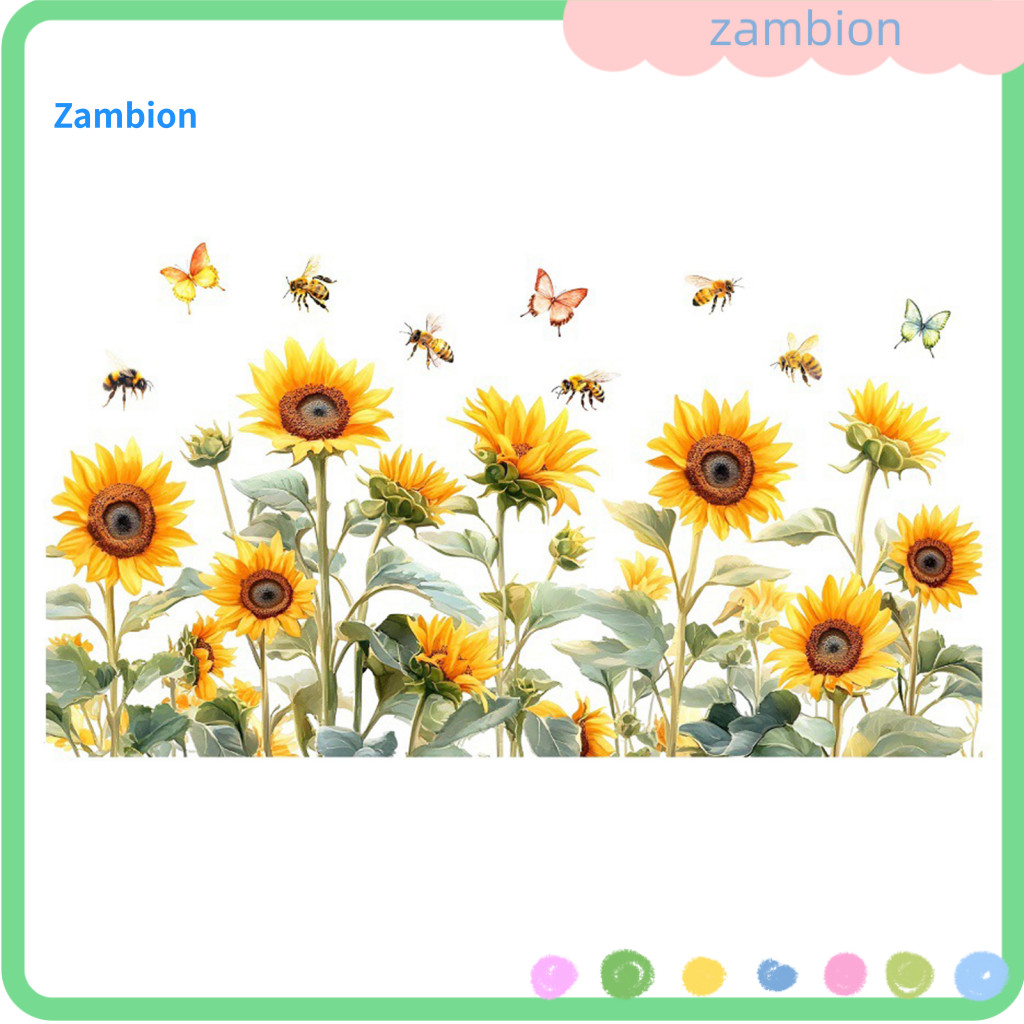 Reusable Mirror Decal Glass Door Colorful Floral Window Stickers Removable Waterproof Static Clings for Home Office Bedr