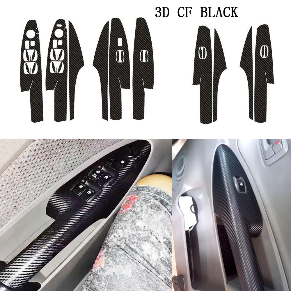 Car Styling Carbon Decal Car Window Lift Button Switch Panel Cover Trim Sticker 4 Pcs/Set For Hyundai Tucson 2005-2013