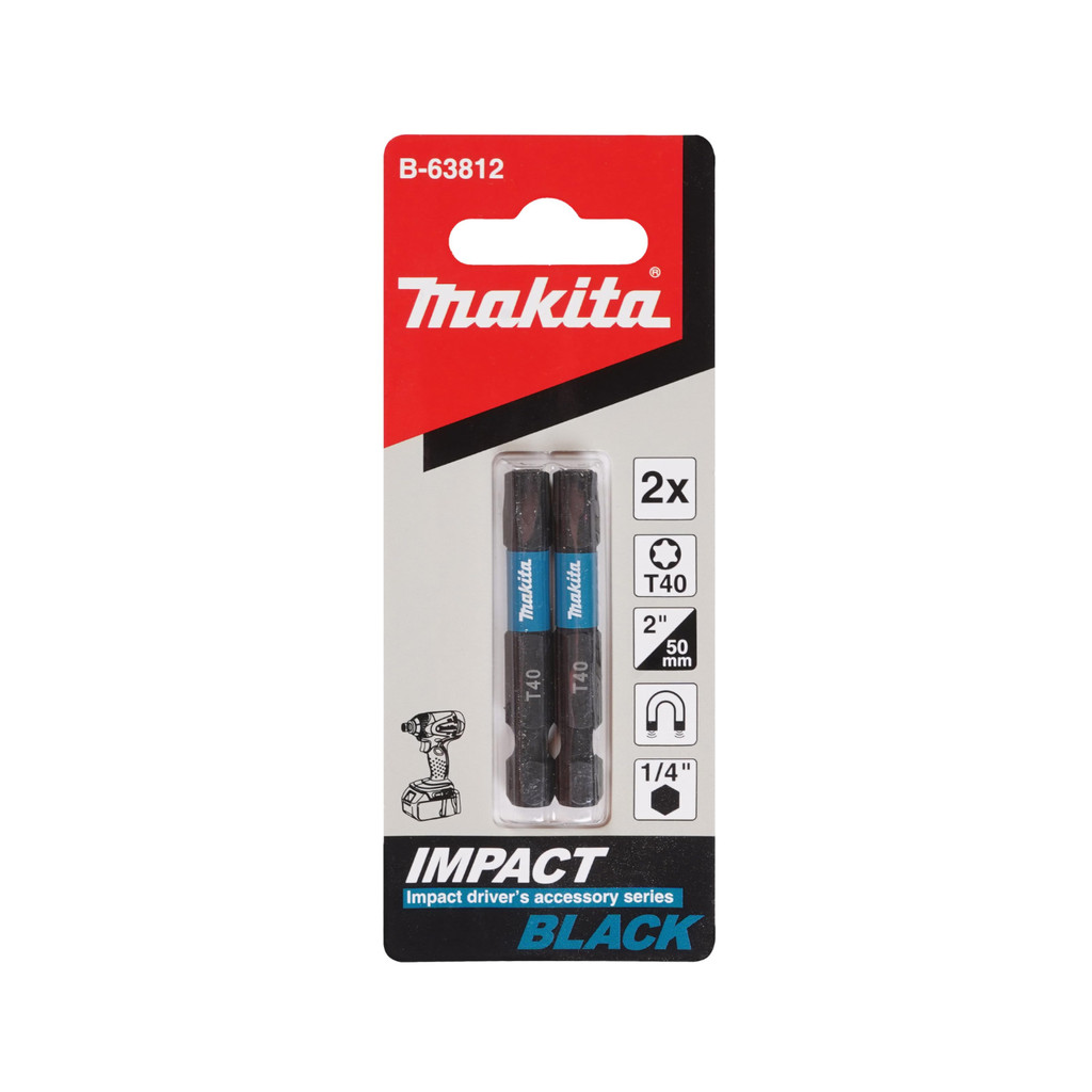 Jogo Bits de Impacto Makita T40 x 50mm Impact Black B-63812