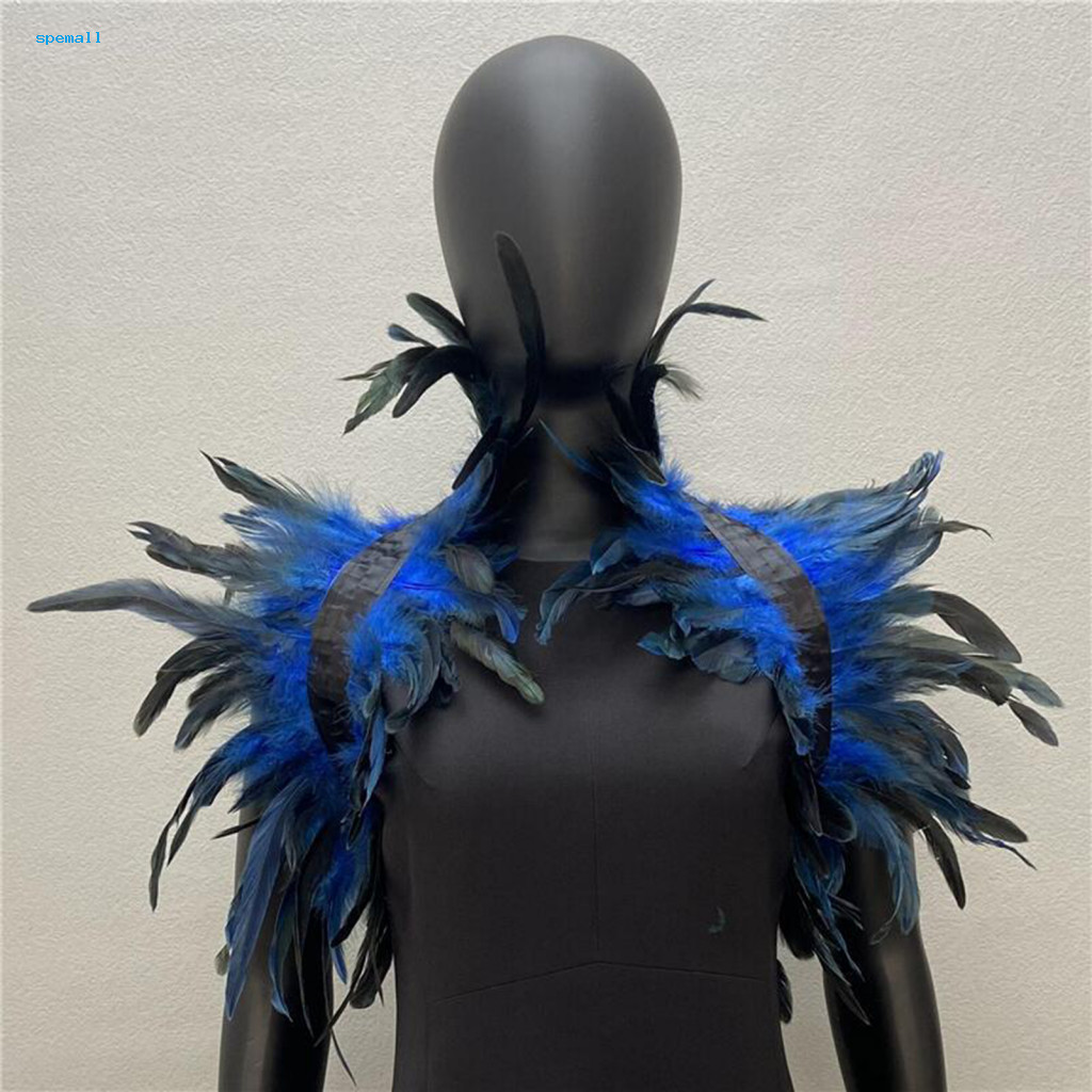 Adjustable Feather Shawl Soft Shrug Gothic Collar Cape Wrap Fake for Party Cosplay Dance Stage Performance Costume