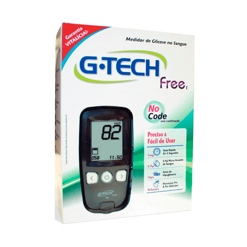 KIT MEDIDOR GLICOSE G-TECH FREE C/10TIRAS