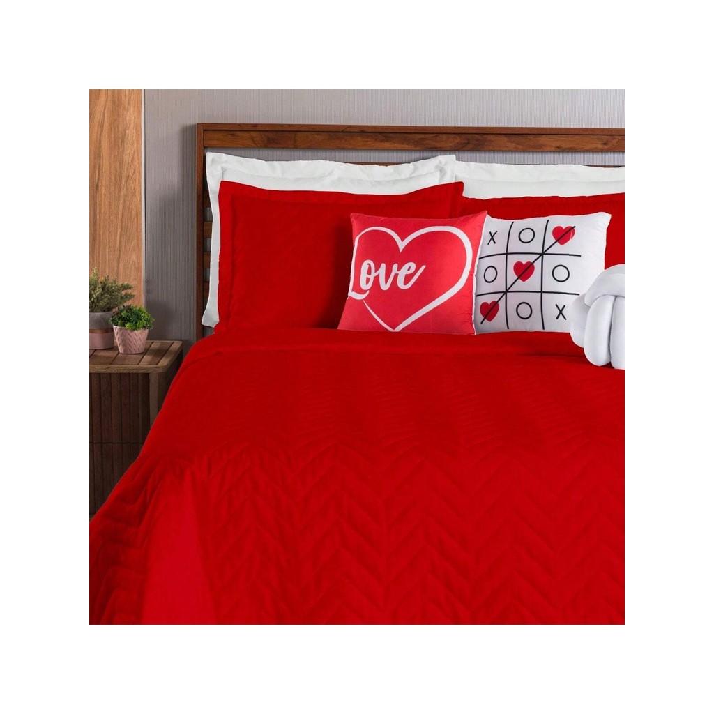 Kit Elegance 8 Peças Cobre Leito Dupla Face Matelado Macio Completo Casal Queen Colcha Decorativa Luxo