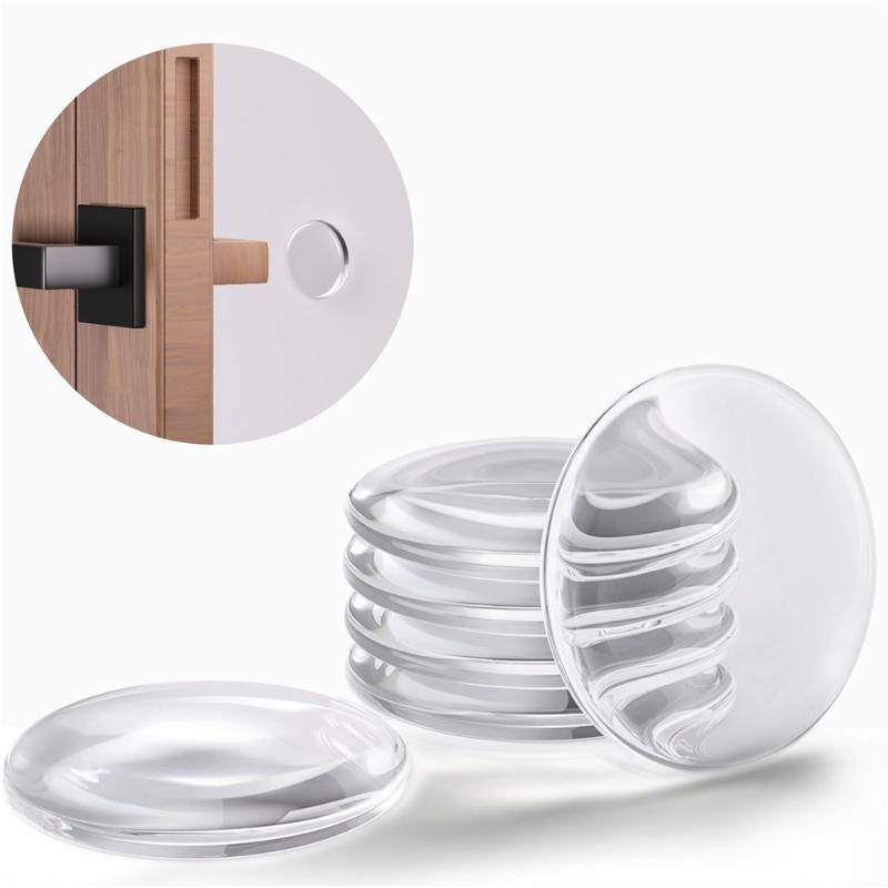 3/6/8pcs Maçaneta Da Porta Escudo De Parede Transparente Redondo Macio Rolha De Borracha Mute Stiers
