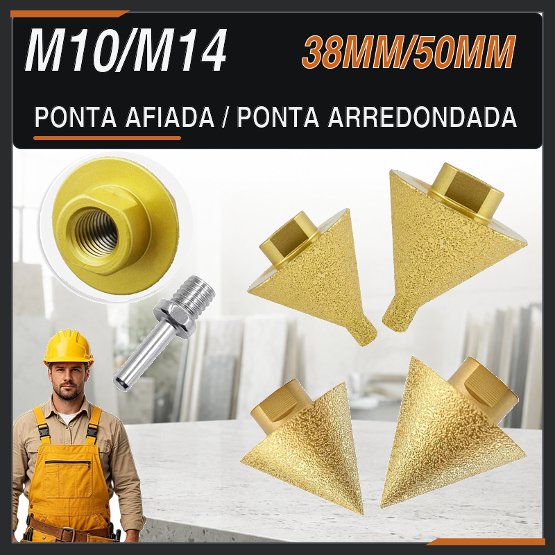 M10-M14 Diamond Cone Ceramic Tile Drilling and Polishing Machine com um diâmetro de 38mm-50mm