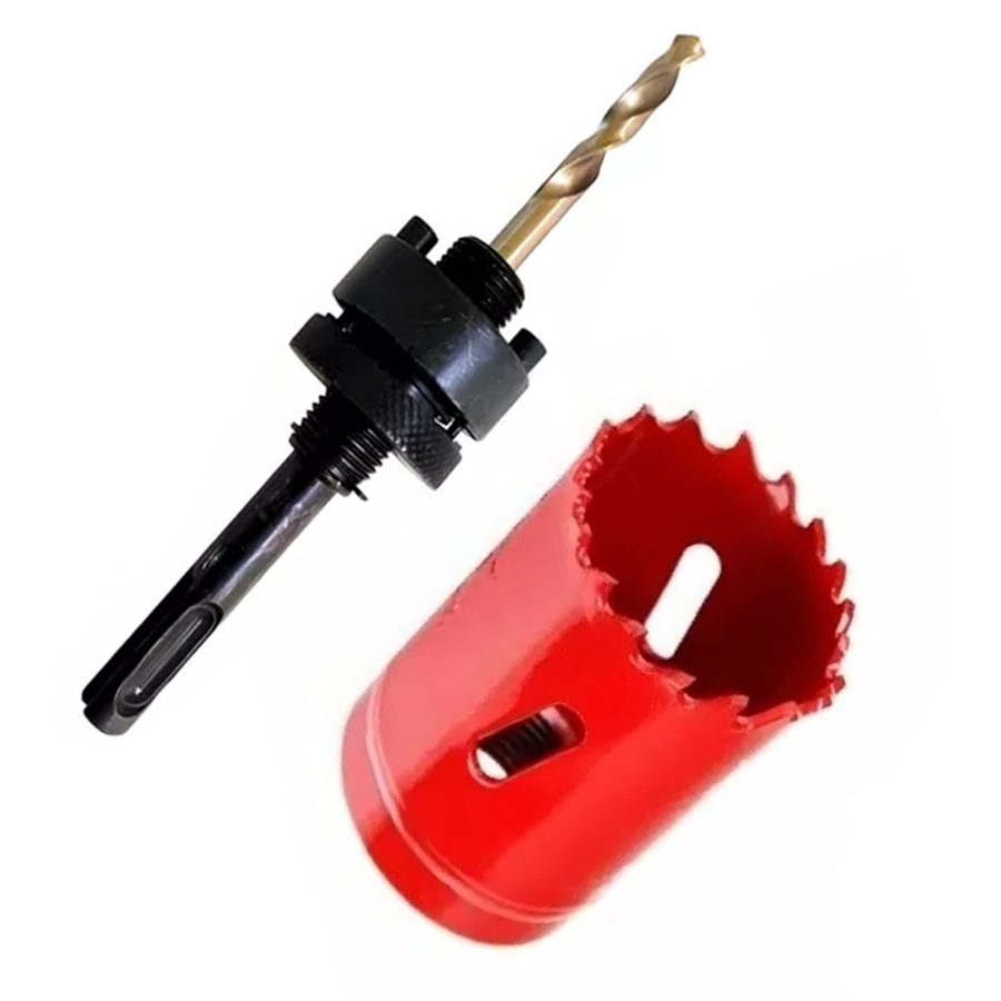 Jogo De Serra Copo 32mm Bimetal Ferro E Suporte Broca Piloto