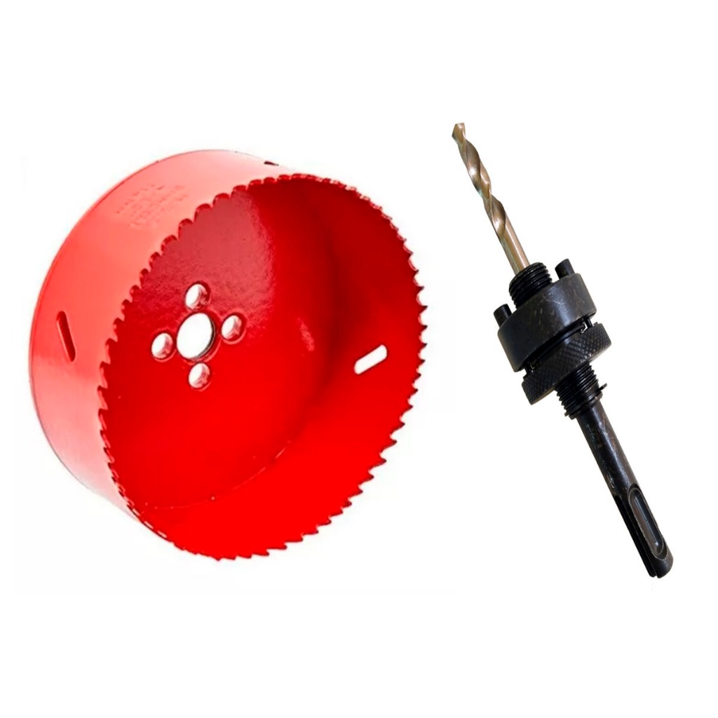 Jogo Serra Copo Bimetal 114mm Suporte Broca Piloto Sds Plus MTX