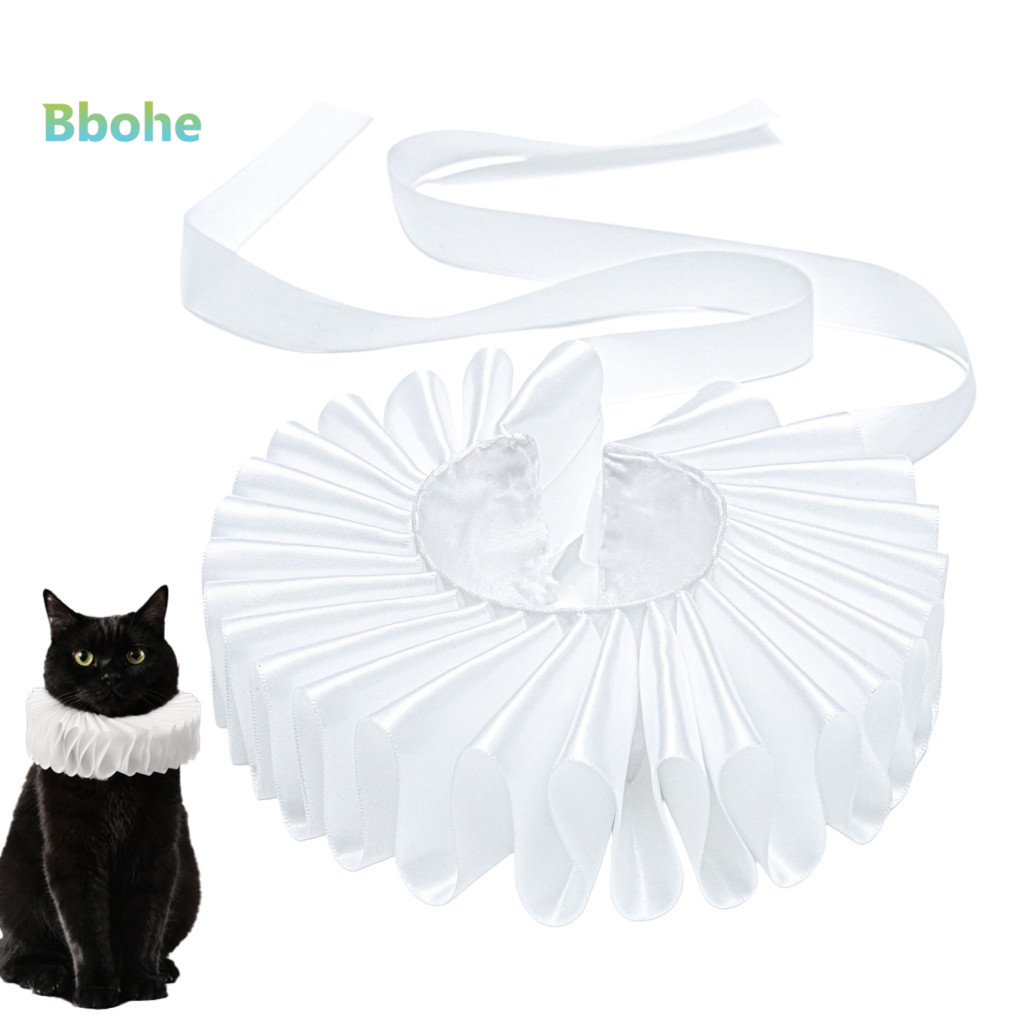 Pet Ruff Collar Vintage Cat Neck Ruffle Elizabethan for Cats Small Dogs Costume Accessory Halloween Cosplay Photo Prop C