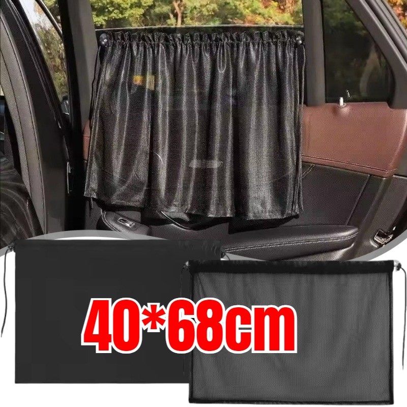 Cortinas De Proteção Solar Para Carro-Pano Blackout Com Isolamento Térmico-Ventosa Pára-Sol Cortina De Trilho Deslizante