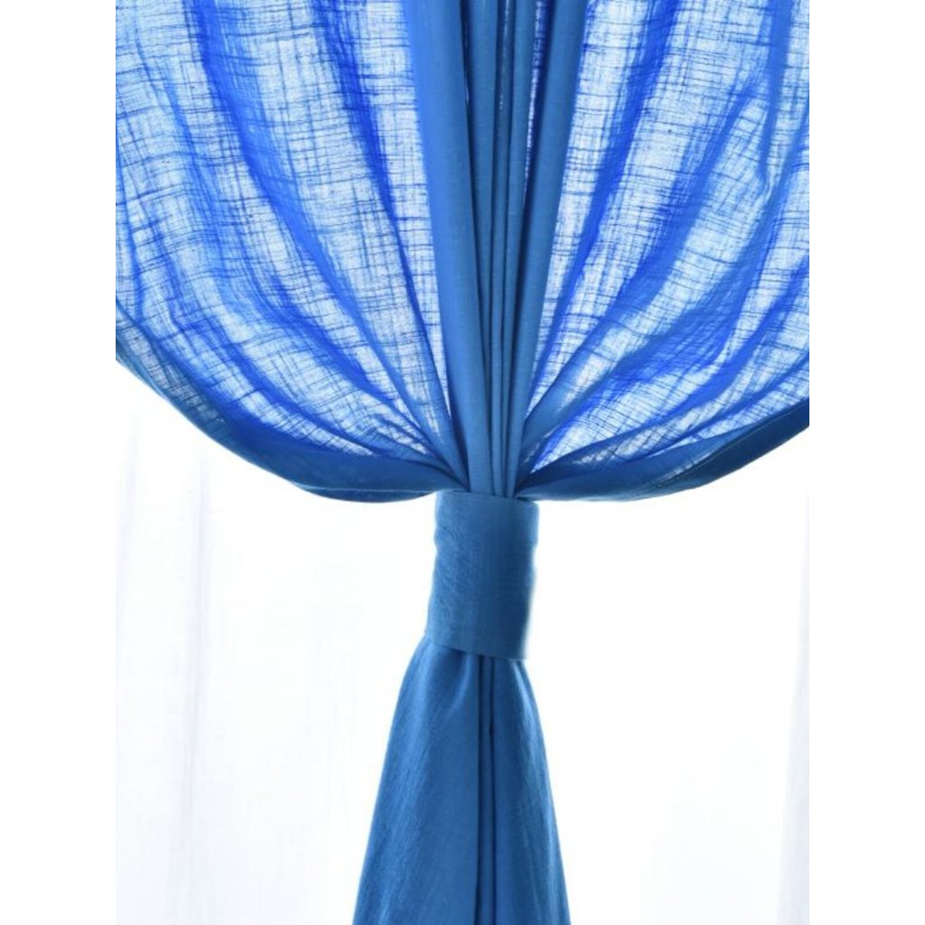 Exportar cortinas de pano de algodão puro Natural francês mediterrâneo azul real quarto sala de estar Semi-Blackout esti