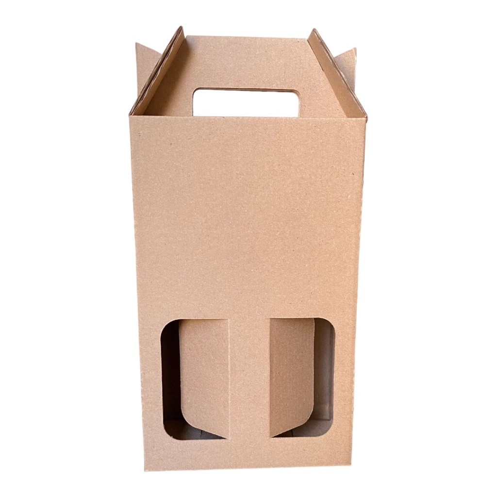 CAIXA DE PAPELÃO COM ALÇA P/ CERVEJA CAÇULA ARTESANAL 600ml, 16X8X26cm KIT C/25