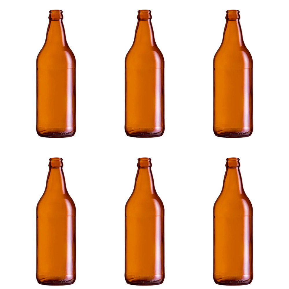 6 Garrafas Litro Cerveja Artesanal 600ml Sem Tampa
