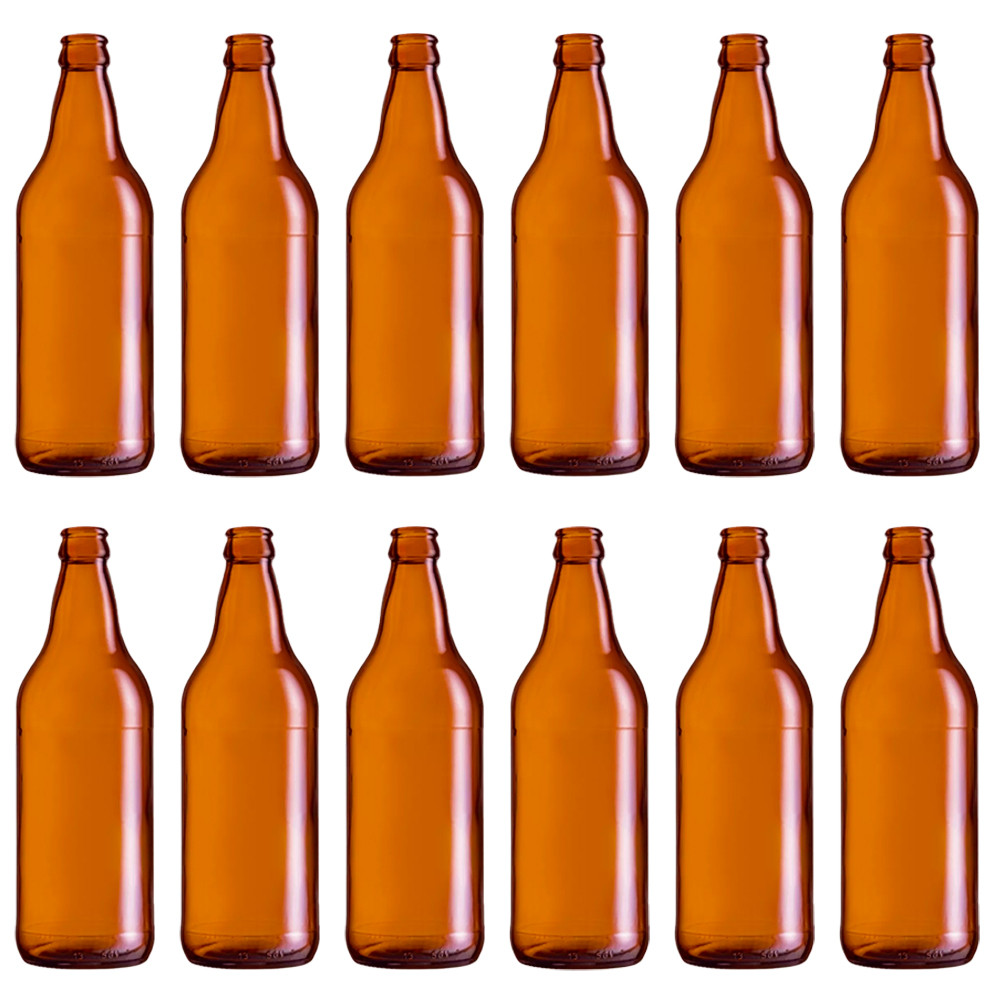 12 Garrafas Litro Cerveja Artesanal 600ml Sem Tampa
