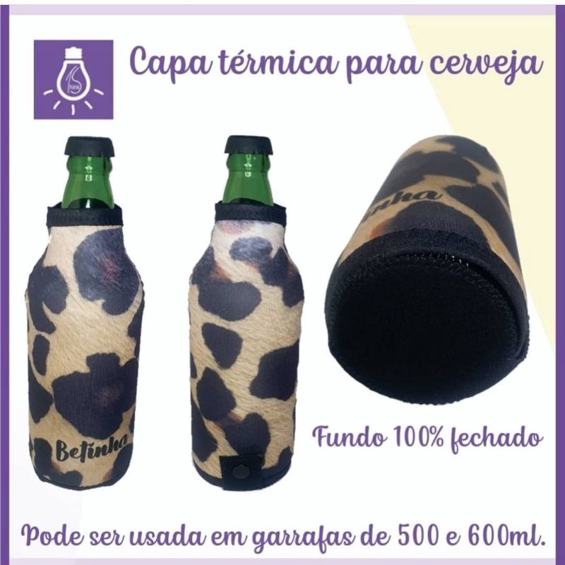 Porta cerveja em Neoprene 3 em 1 (serve em garrafas de 500 e 600ml artesanal e na padrão de 600ml).