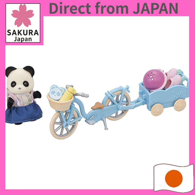 Sylvanian Families Doll and Furniture Set: Cheerful Cycling Set - Panda Girl - DF-17, ST Mark certified, Ages 3 and up,