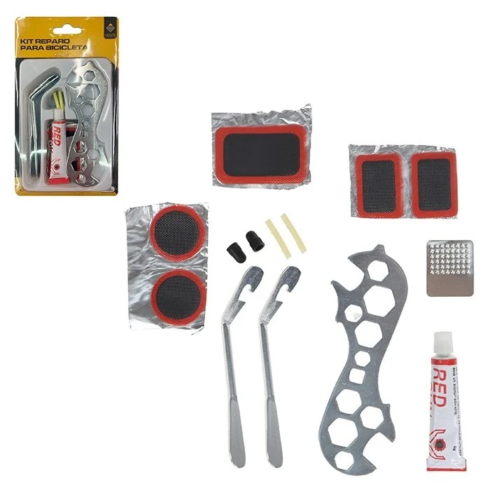 Kit Reparo Para Pneu De Bicicleta Bike 9 Itens House Tools