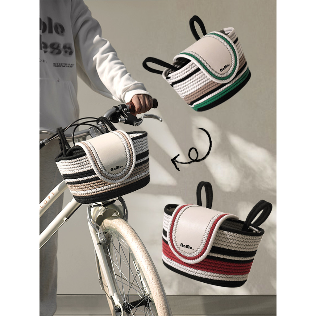 Namo [Candy House] Design Original retrô tecido à mão bolsa para cabeça de bicicleta bolsa de armazenamento de grande ca