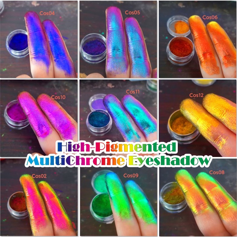 Halloween Camaleão Ultra-Thin Iridescent Color Shift Holográfica Sombra Pigmentos De Deslocamento Duocromático Pó De Para Olhos