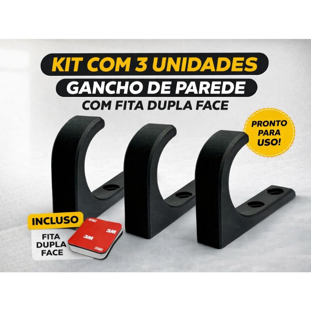 Kit 3 Ganchos Toalheiro de Parede Cabide Moderno Minimalista para Banheiro