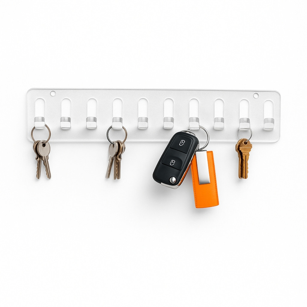 Porta Chave Parede Gancho Organizador Chaveiro Acrílico Elegante Moderno Minimalista Transparente
