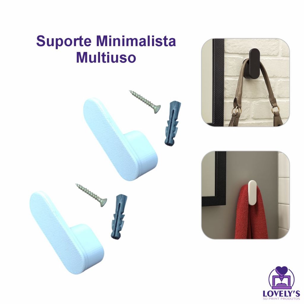 Suporte Gancho de Parede Minimalista Multiuso para Pendurar Toalhas, Bolsas, Jóias, Roupas