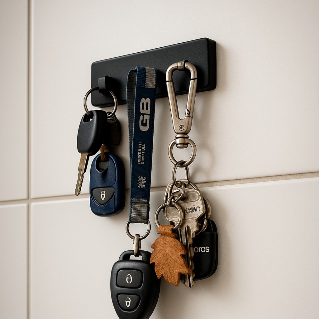 Porta Chaves Minimalista Organizador Para Casa Chaves Chaveiro Decorativo Preto