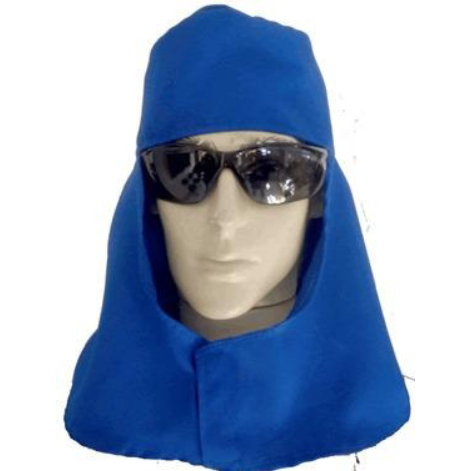 Touca Soldador Brim/oxford Sem Aba Com Velcro Azul Epi Proteção