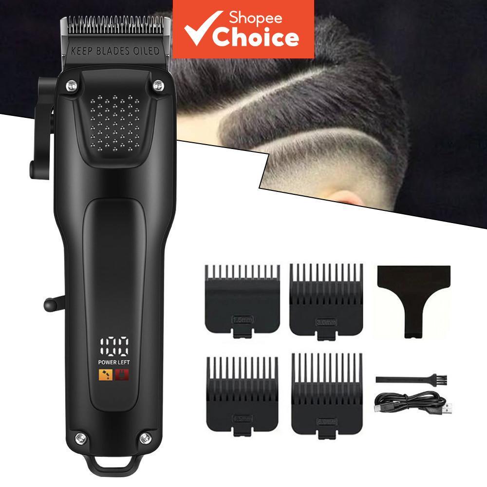 Kit Profissional de Cortador de Cabelo para Homens, Máquina de Cortar Cabelo Sem Fio com Lâmina Ajustável e Luz LED,